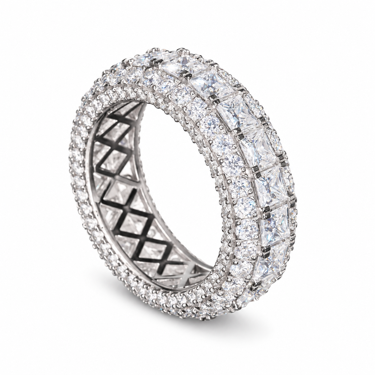 14K Gold Princess Cut Lab Diamond Cluster Ring
