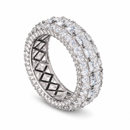 14K Gold Princess Cut Lab Diamond Cluster Ring