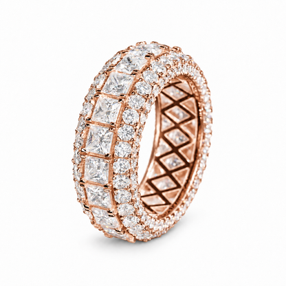 14K Gold Princess Cut Lab Diamond Cluster Ring