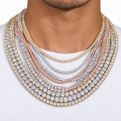 925 Sterling Silver VVS Moissanite Tennis Chain