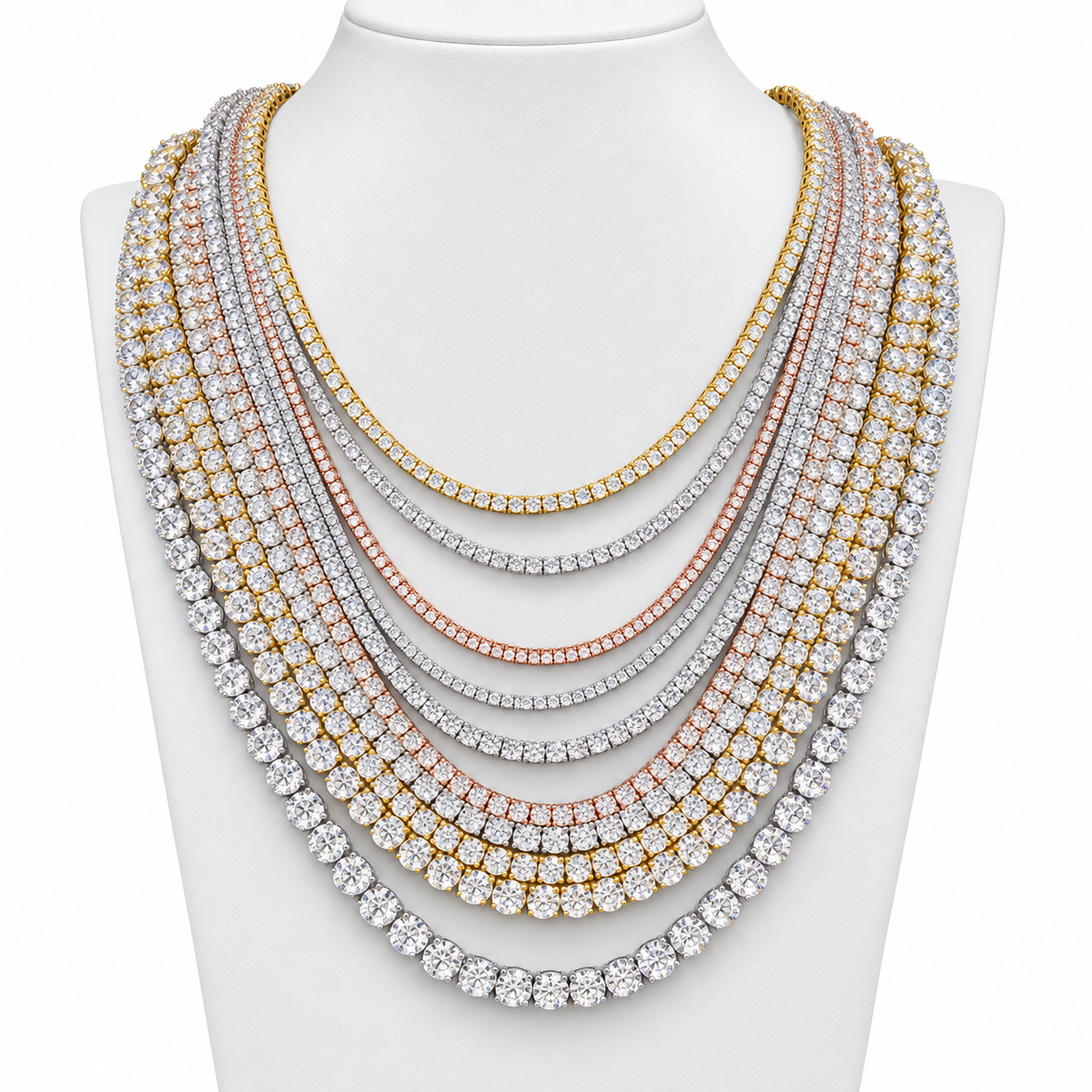 925 Sterling Silver VVS Moissanite Tennis Chain