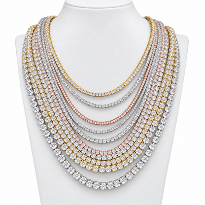 925 Sterling Silver VVS Moissanite Tennis Chain