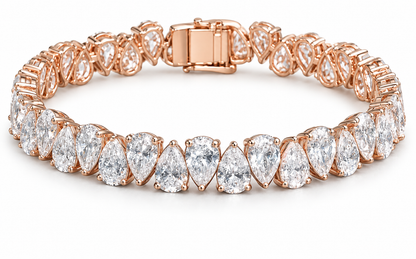 Pear Cut Lab Diamond Tennis Chain