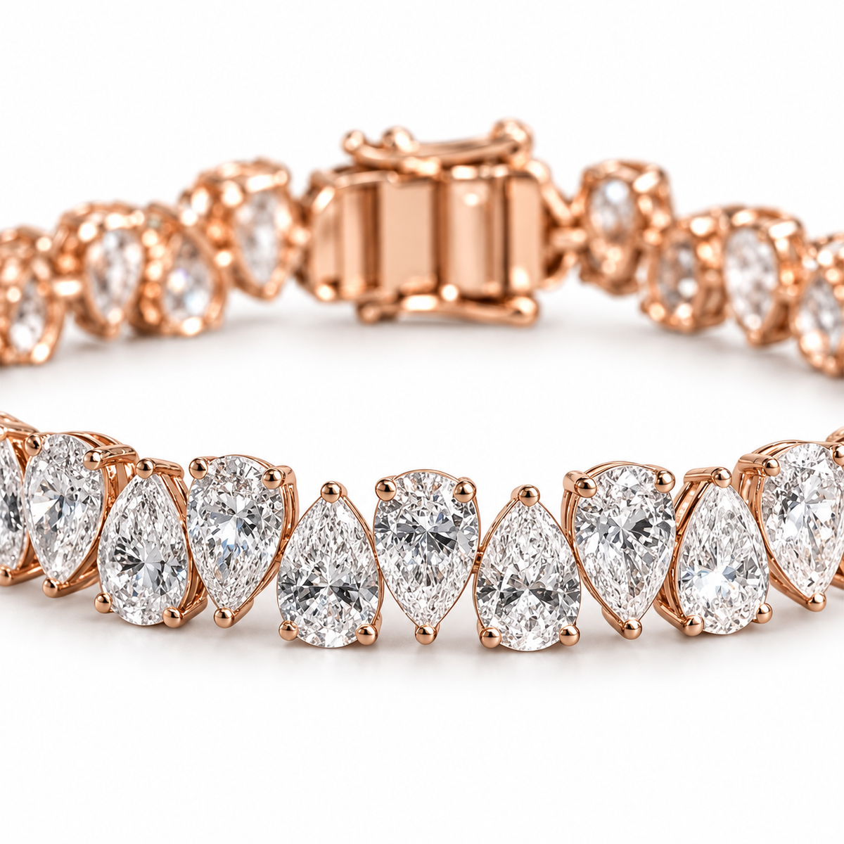 Pear Cut Lab Diamond Tennis Chain
