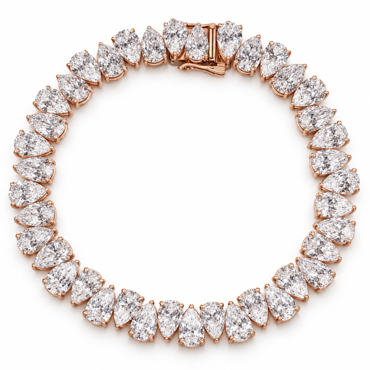 Pear Cut Lab Diamond Tennis Chain