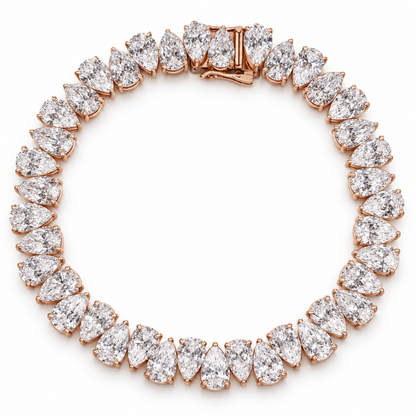 Pear Cut Lab Diamond Tennis Chain