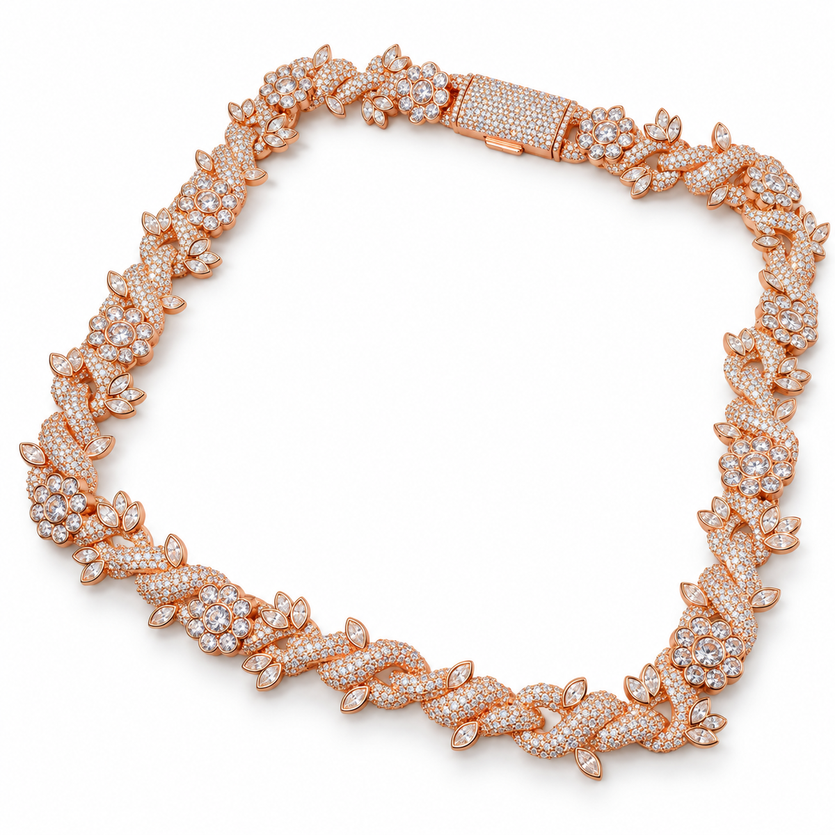 18mm Floral Cuban Link Chain