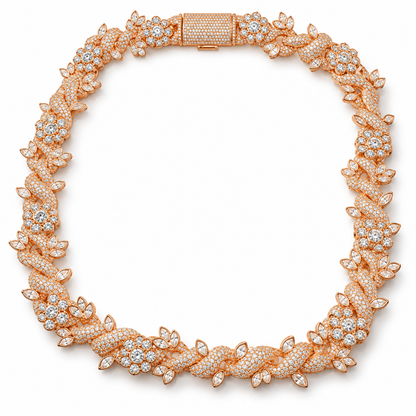 18mm Floral Cuban Link Chain