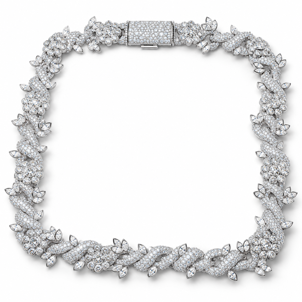 18mm Floral Cuban Link Chain