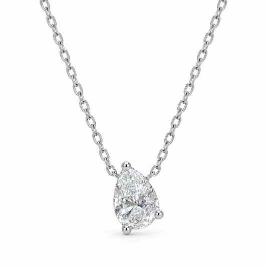 Pear Lab Grown Diamond Solitaire Necklace