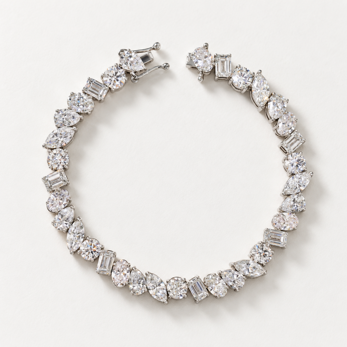 Mixed Cut Lab Grown Diamond Tennis Bracelet