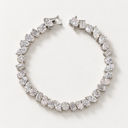 Mixed Cut Lab Grown Diamond Tennis Bracelet