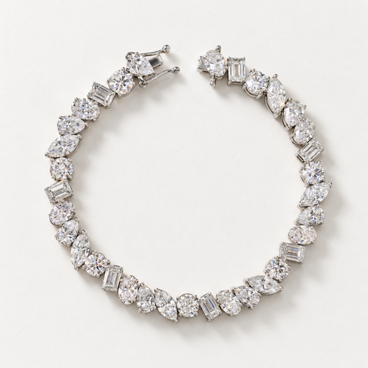 Mixed Cut Lab Grown Diamond Tennis Bracelet