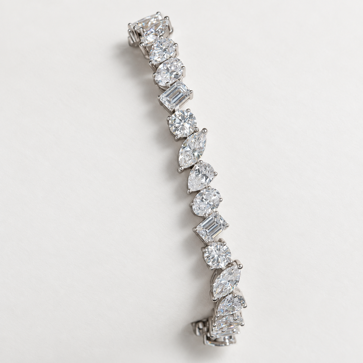 Mixed Cut Lab Grown Diamond Tennis Bracelet