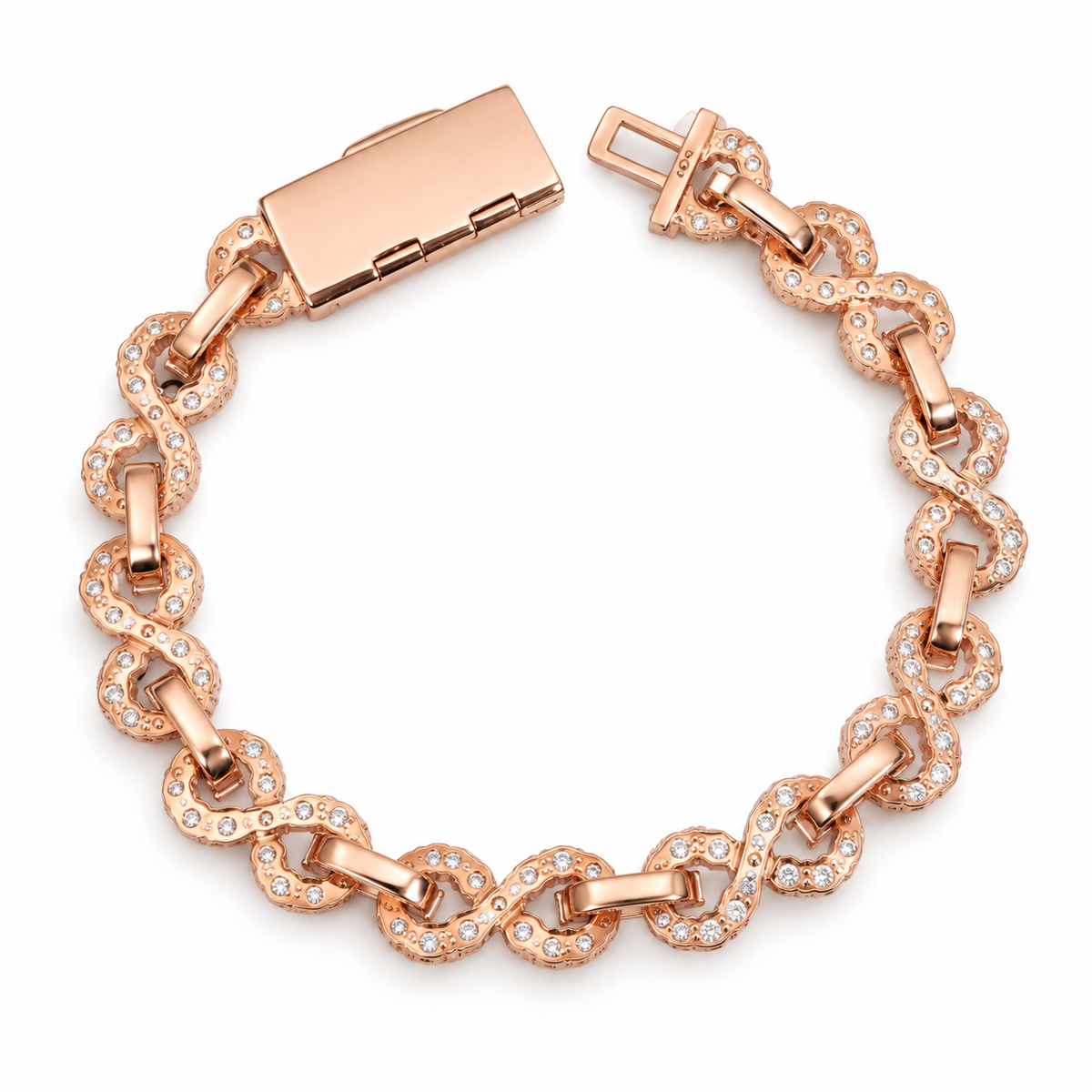 10k Rose Gold Infinity link bracelet