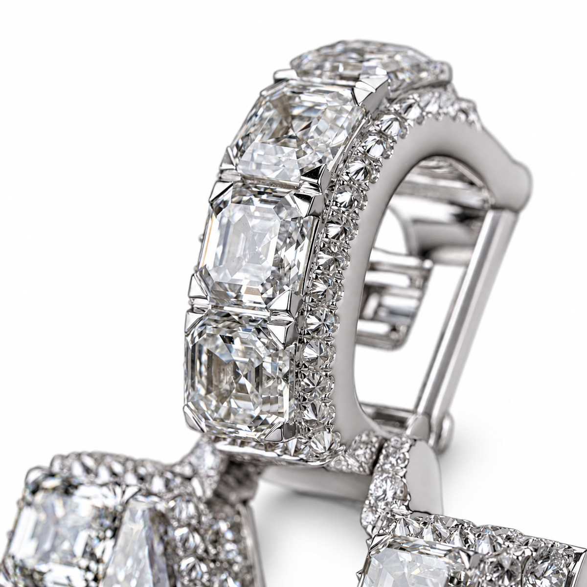 Asscher Cut Lab Diamond Letter Pendant