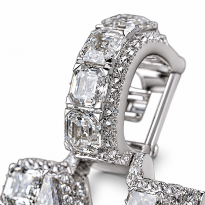 Asscher Cut Lab Diamond Letter Pendant