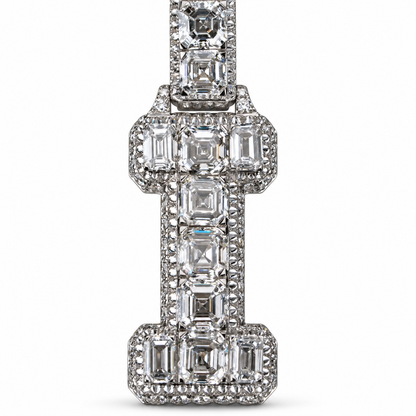 Asscher Cut Lab Diamond Letter Pendant
