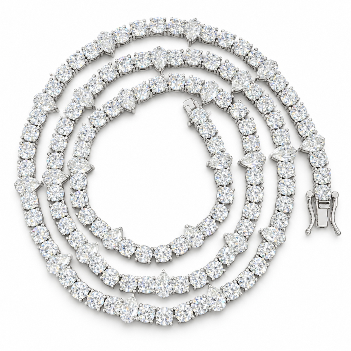 4mm Round & Pear-Cut Tennis Chain