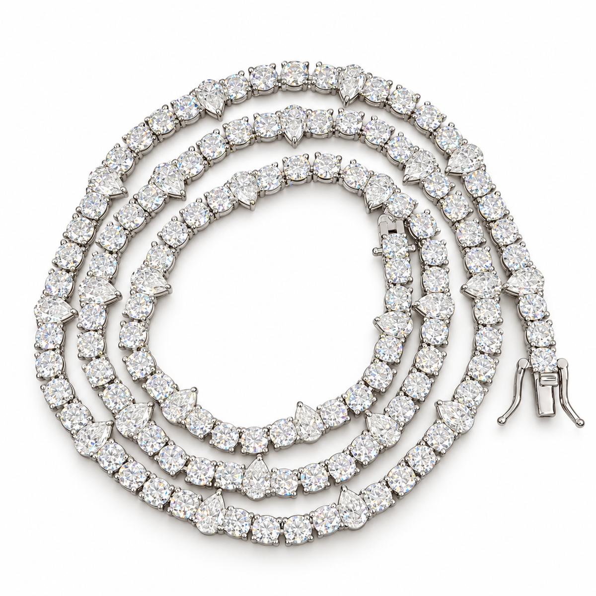 4mm Round & Pear-Cut Tennis Chain