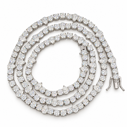 4mm Round & Pear-Cut Tennis Chain