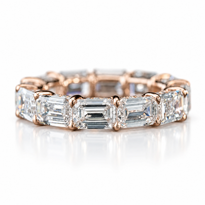 Emerald-Cut Lab-Grown Diamond Eternity Ring in 10K Rose Gold