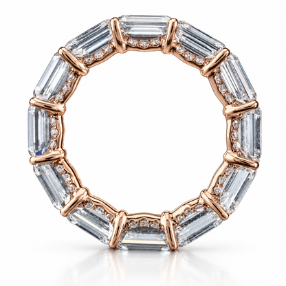 Emerald-Cut Lab-Grown Diamond Eternity Ring in 10K Rose Gold