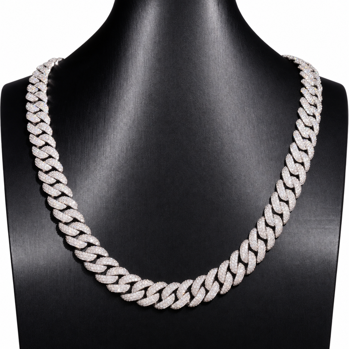 13mm Lab-Grown Diamond Flower-Set Cuban Link Chain