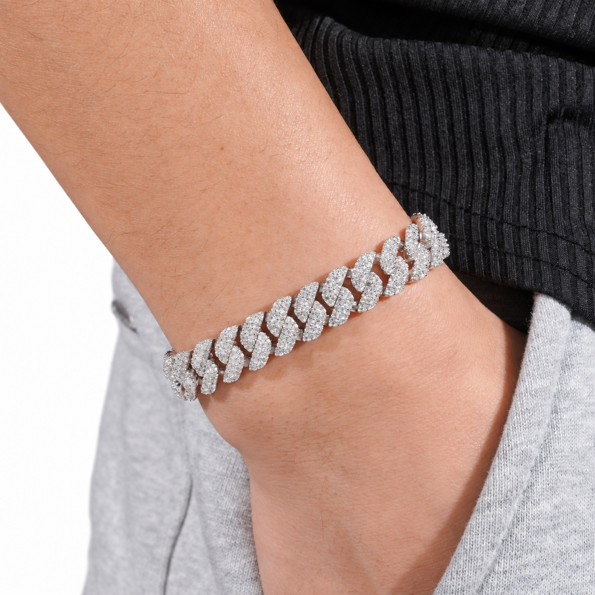 10mm Lab-Grown Diamond Cuban Link Bracelet