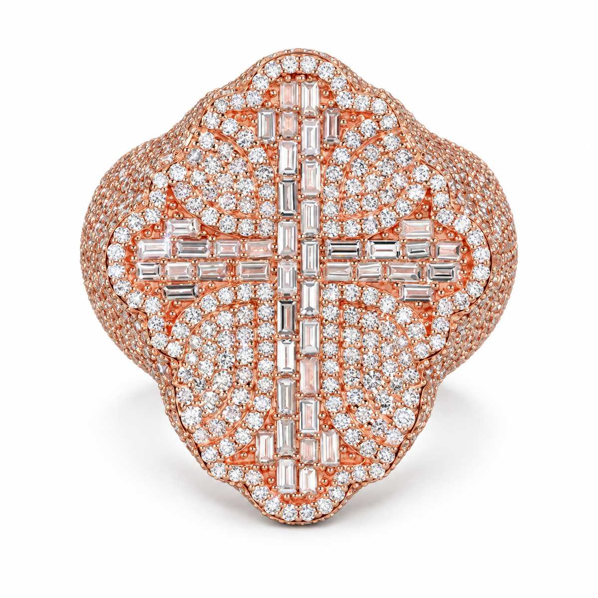 Natural Diamond Cross Ring