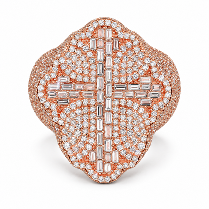 Natural Diamond Cross Ring