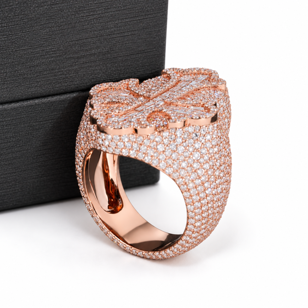 Natural Diamond Cross Ring
