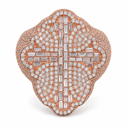 Natural Diamond Cross Ring