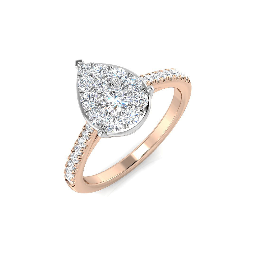 Cluster Diamond Ring 0.61ct – DNR0806 – 18k Rose Gold