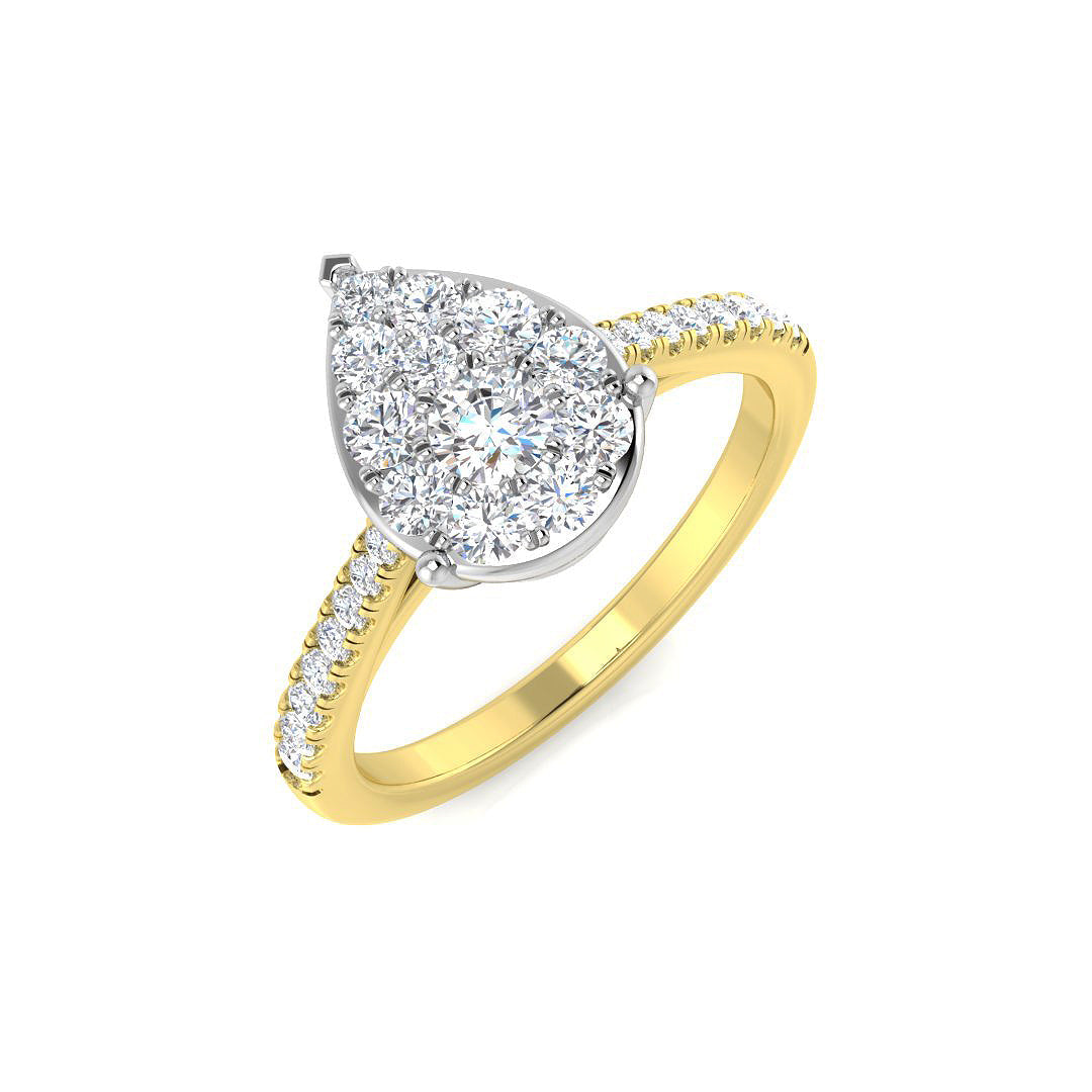 Cluster Diamond Ring 0.61ct – DNR0806 – 18k Yellow Gold