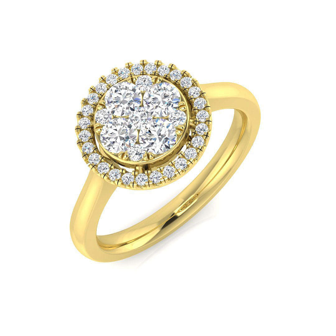 Cluster Diamond Ring 0.31ct–0.53ct – SL8422 – 18k Yellow Gold