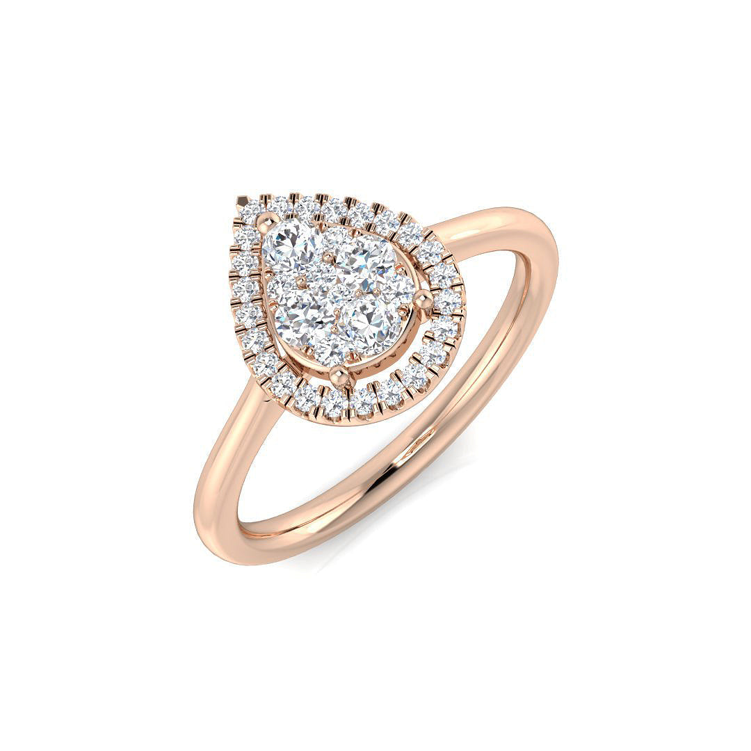 Cluster Diamond Ring 0.35ct – DNR0932 – 18k Rose Gold