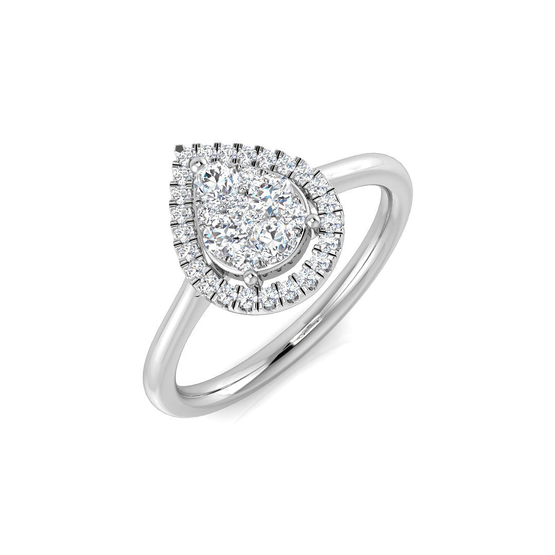 Cluster Diamond Ring 0.35ct – DNR0932 – 18k White Gold