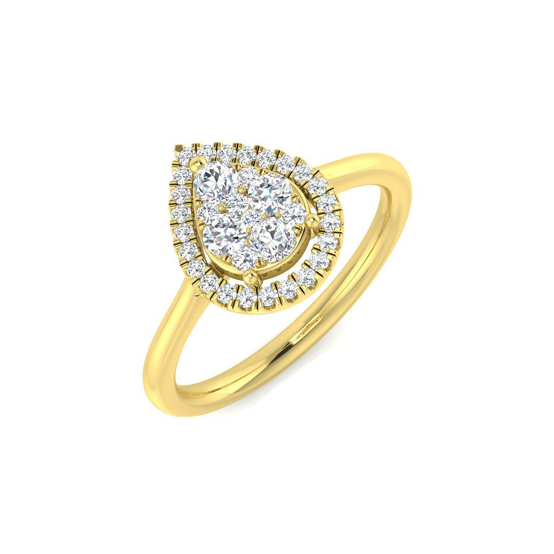 Cluster Diamond Ring 0.35ct – DNR0932 – 18k Yellow Gold