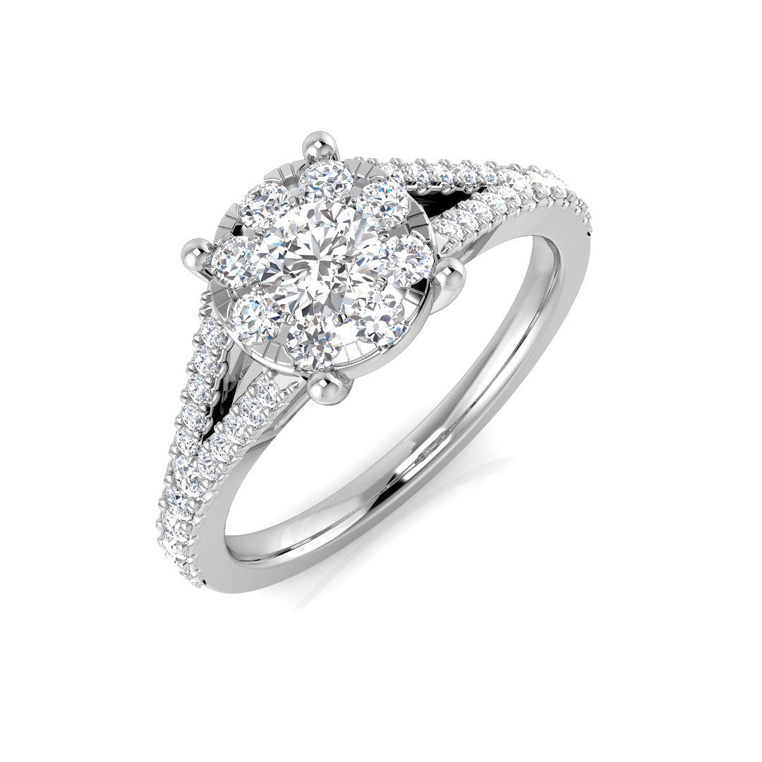Cluster Diamond Ring 0.36ct–0.69ct – SL8326 – 18k White Gold
