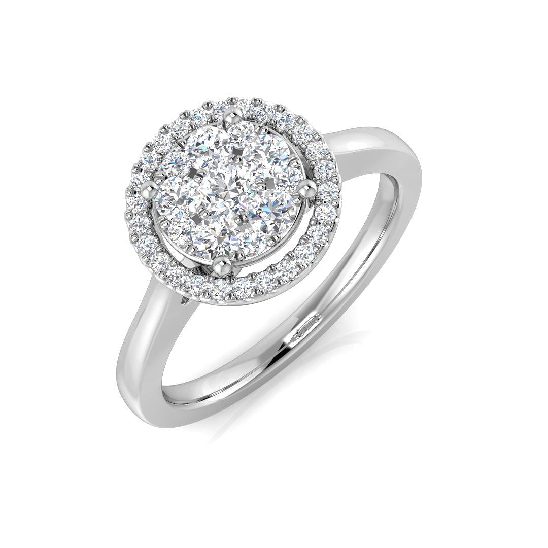 Cluster Diamond Ring 0.31ct–0.53ct – SL8422 – 18k White Gold