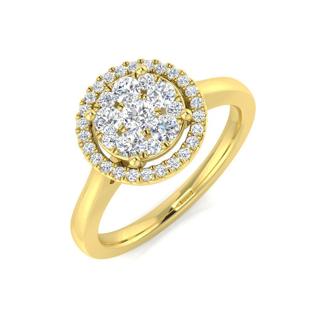 Cluster Diamond Ring 0.31ct–0.53ct – SL8422 – 18k Yellow Gold