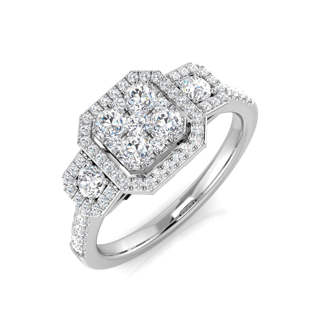 Three Stone Diamond Ring 0.61ct–1.57ct – SR4288 – 18k White Gold