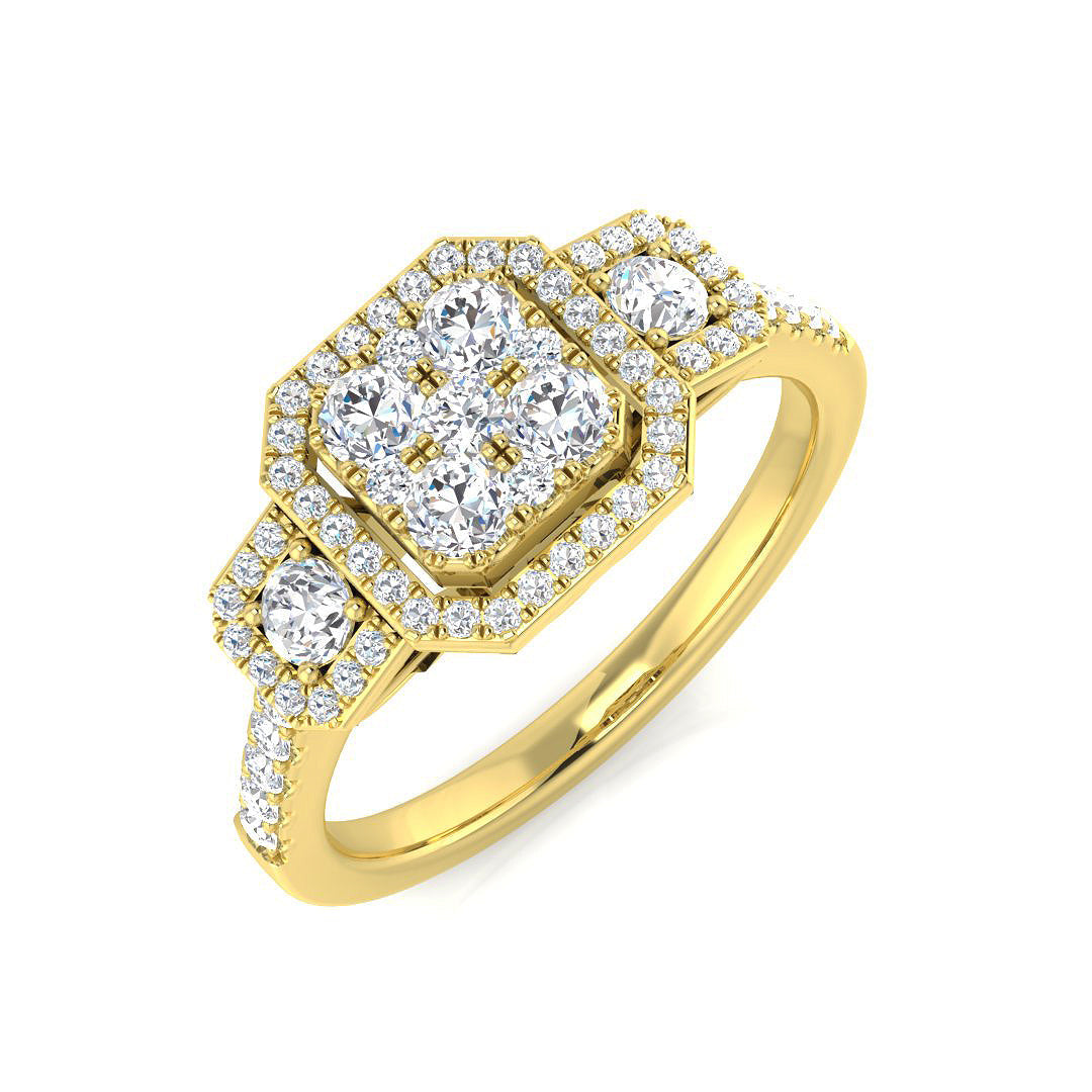 Three Stone Diamond Ring 0.61ct–1.57ct – SR4288 – 18k Yellow Gold