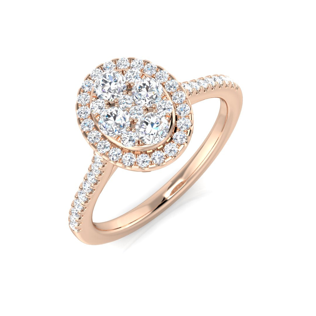Cluster Diamond Ring 0.45ct–1.06ct – SR4250 – 18k Rose Gold