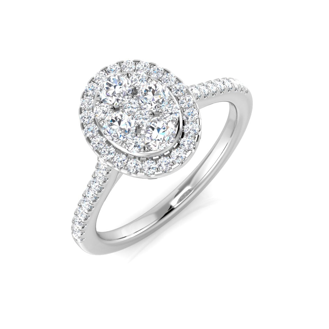 Cluster Diamond Ring 0.45ct–1.06ct – SR4250 – 18k White Gold