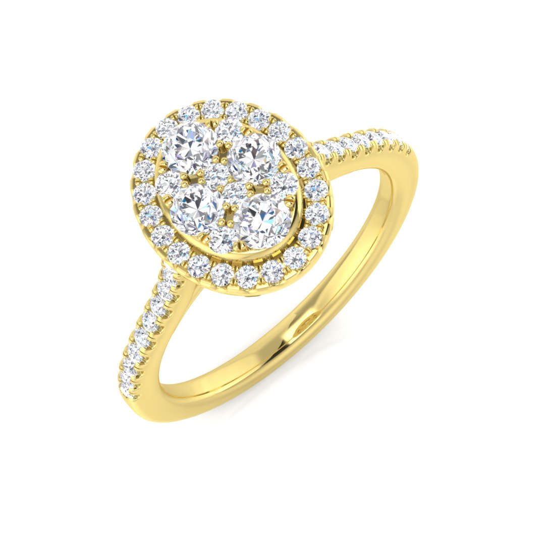 Cluster Diamond Ring 0.45ct–1.06ct – SR4250 – 18k Yellow Gold