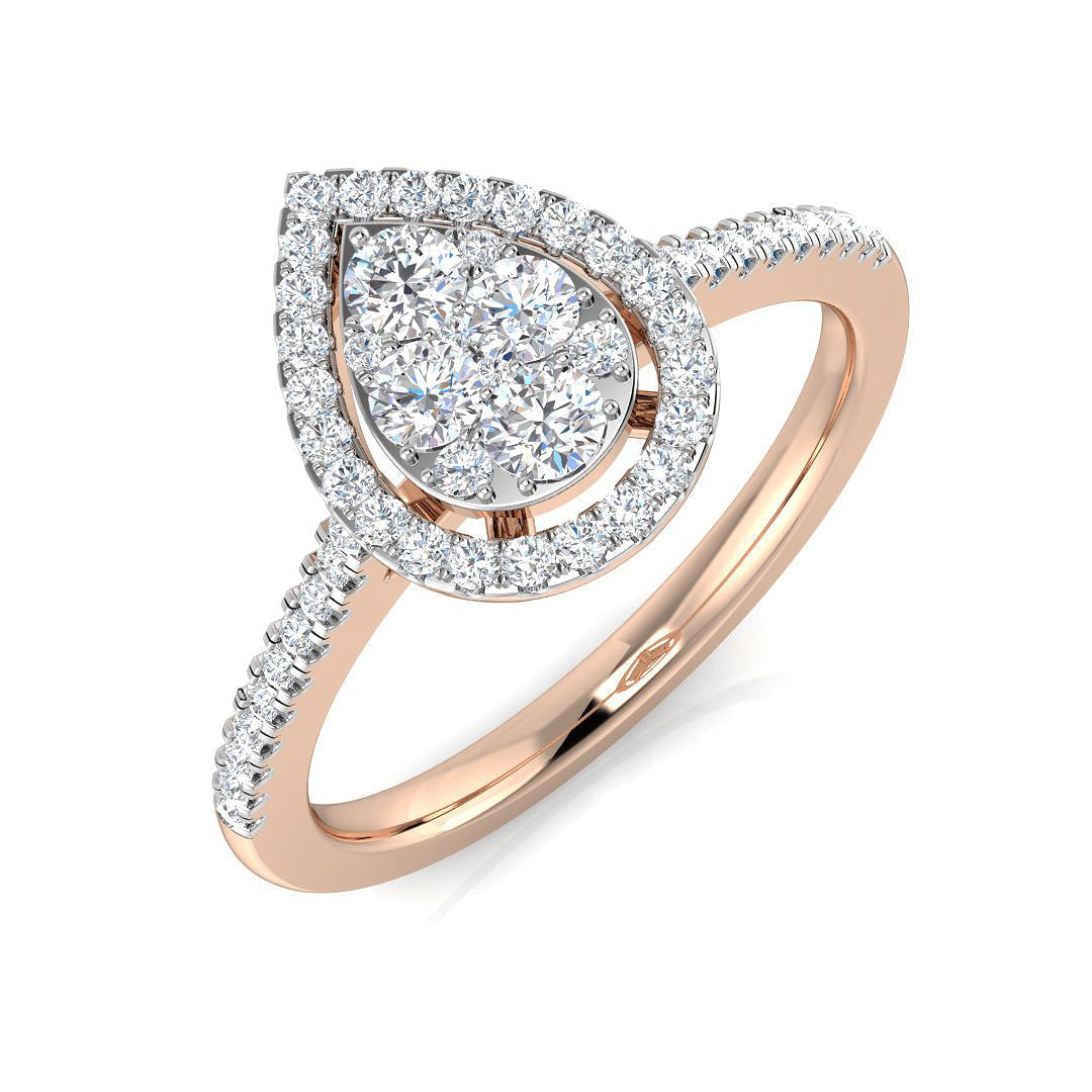 Cluster Diamond Ring 0.45ct–1.05ct – SR3343 – 18k Rose Gold