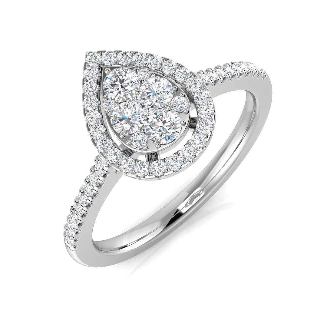 Cluster Diamond Ring 0.45ct–1.05ct – SR3343 – 18k White Gold