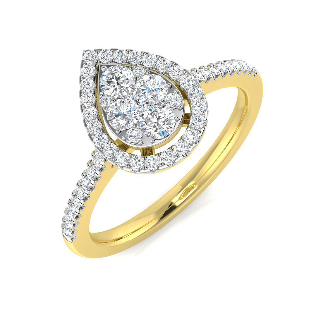 Cluster Diamond Ring 0.45ct–1.05ct – SR3343 – 18k Yellow Gold